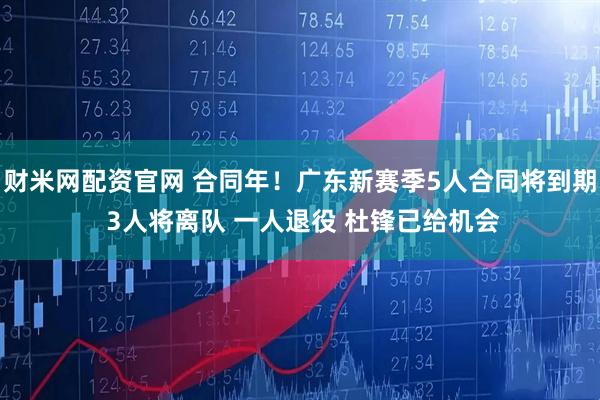财米网配资官网 合同年！广东新赛季5人合同将到期 3人将离队 一人退役 杜锋已给机会